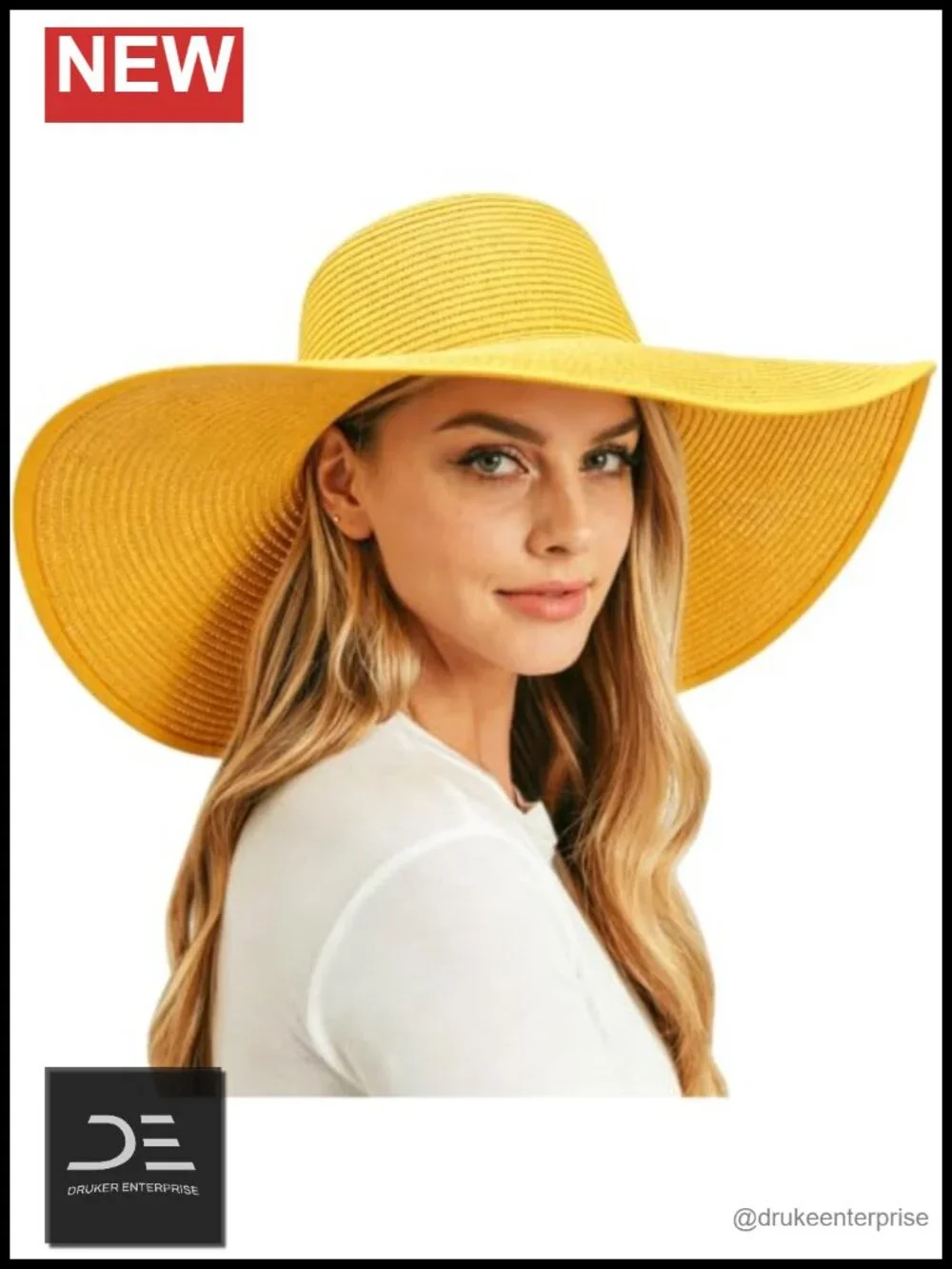Large Floppy Straw Sun Hat with UPF 50+ Foldable for Beach Vacation